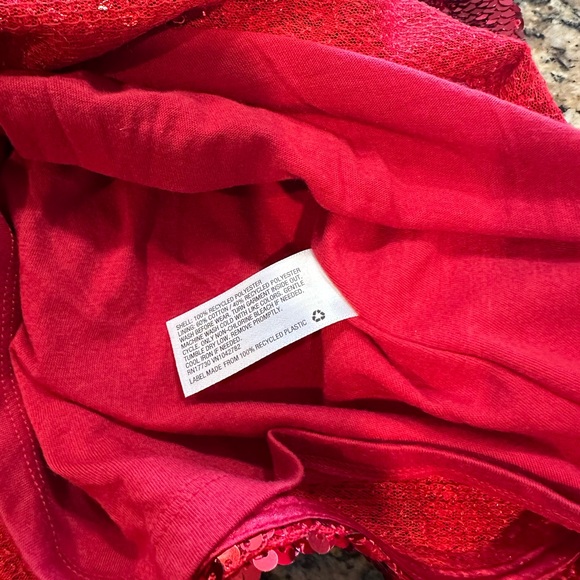 Cat & Jack girls red Reversible Sequin Snowflake sleeveless Dress small 6/6x - Picture 6 of 7
